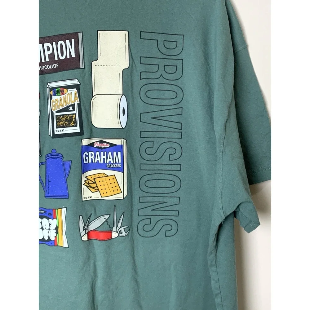 Champion T-Shirt Mens 3X Green 100% Cotton Camping Theme Funny Dad Gift EUC - Picture 7 of 11